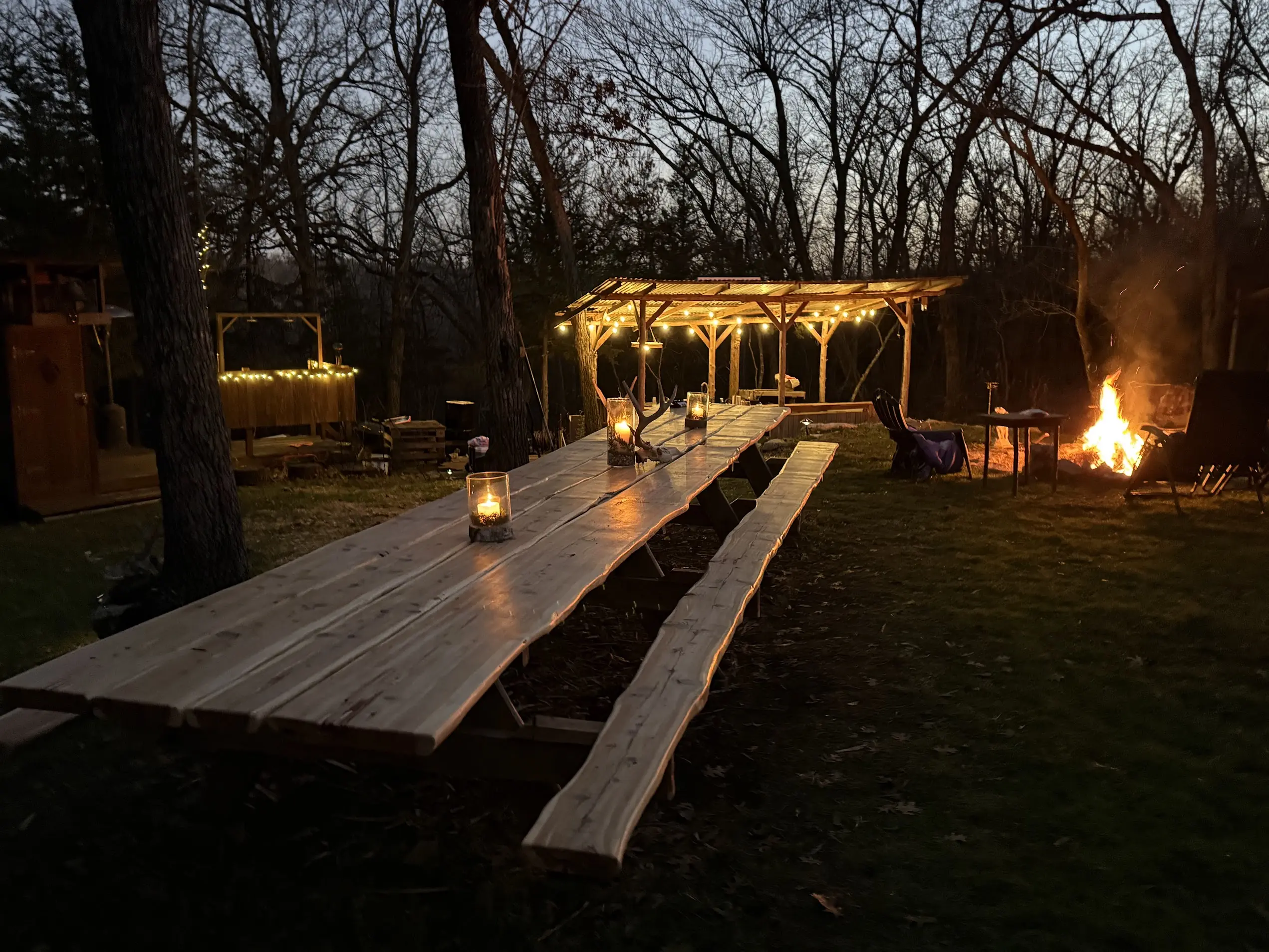 A serene forest path at Camp Blue Ground