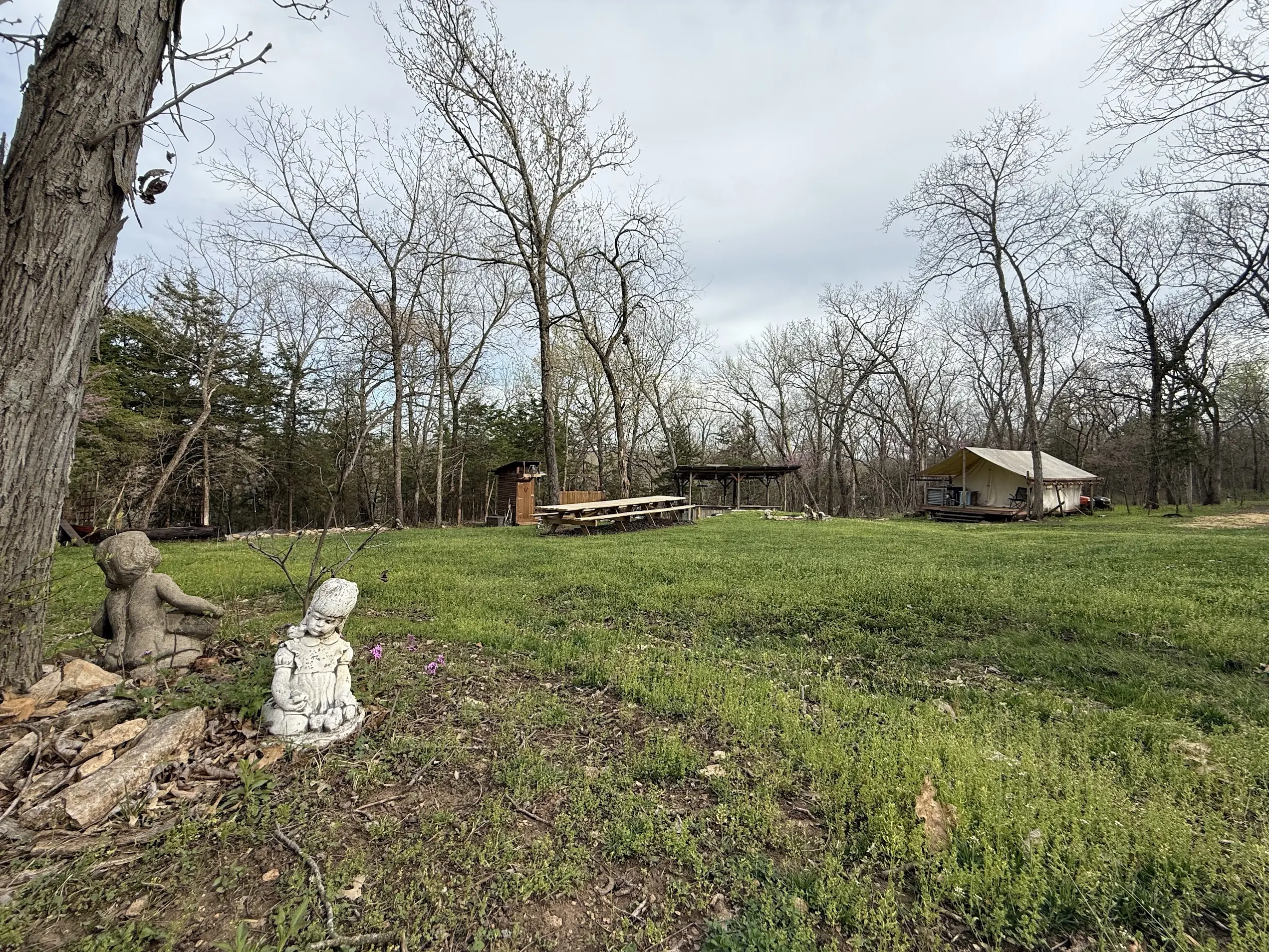 Wide view of the Camp Blue Ground property